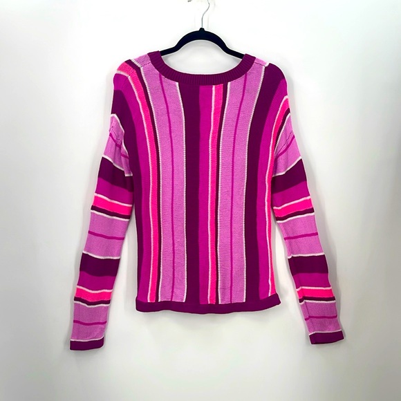 LILLY PULITZER Bordeaux Berry Daryn Sweater Island Jungle Multi Stripe - Picture 4 of 4